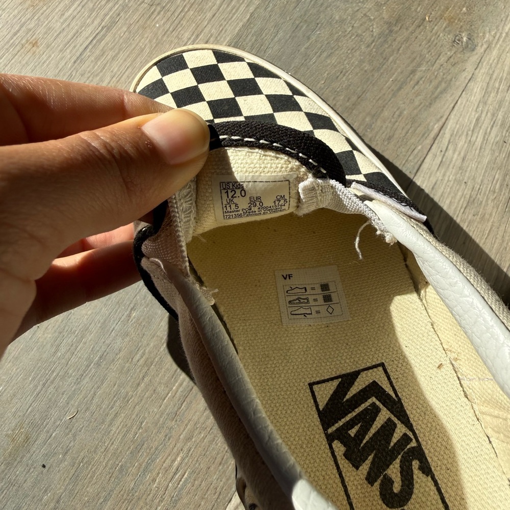 Vans Black and White Checkerboard Slip-Ons - Picture 6 of 6